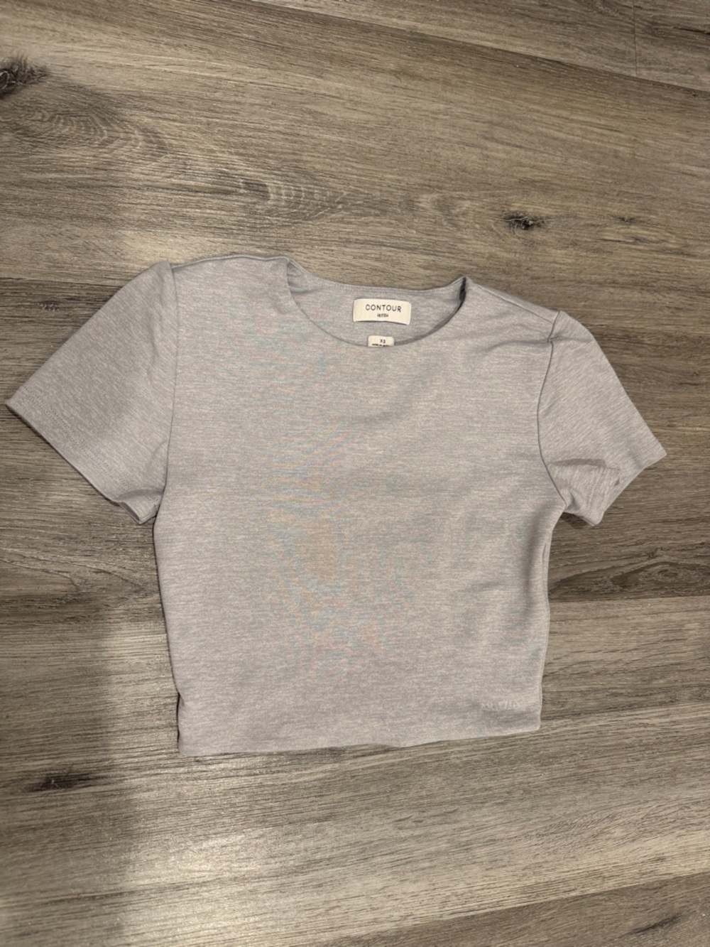Aritzia Contour Crop Tee in Heather Gray
